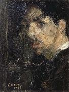 James Ensor Self-Portrait,Called The Big Head Spain oil painting artist